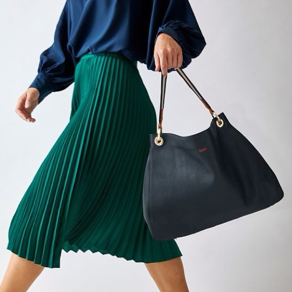 NEW! No Monogram Mark & Graham Build Your Bag Hobo Bag Large Leather and Linen - Picture 3 of 9